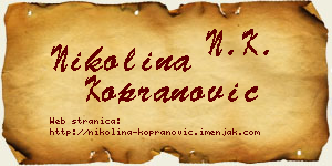 Nikolina Kopranović vizit kartica